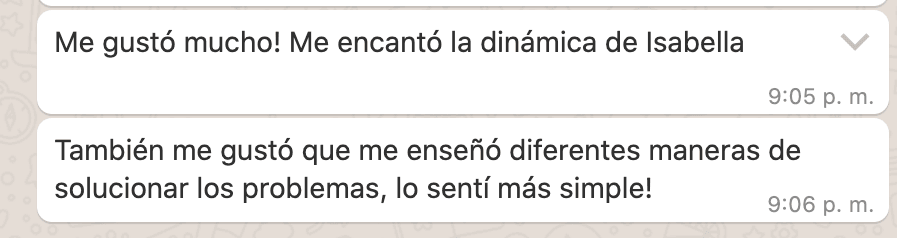 Opinión de un padre de familia enviada por WhatsApp