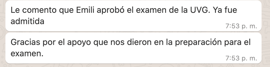 Opinión de un padre de familia enviada por WhatsApp